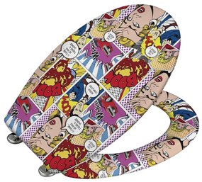 WENKO 22797100-WC toaletné sedadlo POP-ART 45x38 cm pestrofarebné/strieborné