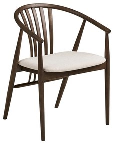 Tmavohnedá jedálenská stolička s podrúčkami z dubového dreva Agustin – House Nordic