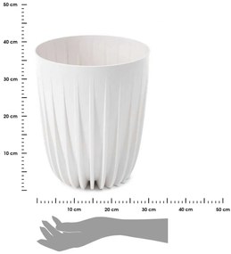 Kvetináč STRIPPED ECO I 39 cm biely