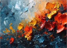 Sklenený obraz - Abstraktná maľba kvetov III. (70x50 cm)