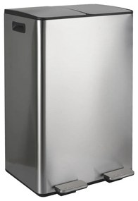 Oceľový odpadkový kôš 2x30 l na triedený odpad/nášľapný v matne striebornej farbe Aliya – Spirella