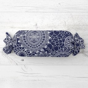 Biante Vankúš valec bonbon Sandra SA-273 Biele mandaly na tmavo modrom 15x100 cm