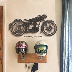 Nástěnná kovová konstrukce Cafe Racer černá