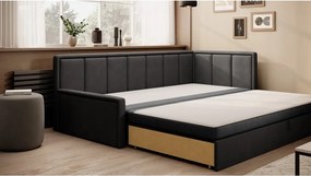 Tmavosivá ženilková rozkladacia/s úložným priestorom pohovka 214 cm Fulgeo – ELTAP