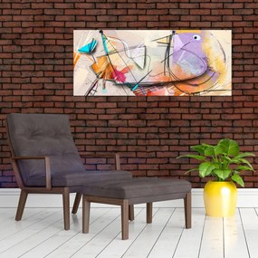 Obraz - Abstrakcia, vtáčik (120x50 cm)