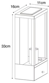 Vonkajšia nástenná lampa čierna so zlatým senzorom súmraku - Rotterdam