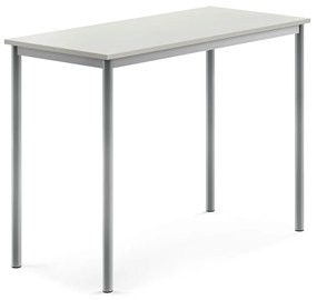 Stôl SONITUS, 1200x600x900 mm, HPL - šedá, strieborná