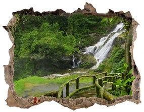 Díra 3D ve zdi na stěnu Vodopád v džungli nd-k-120475287