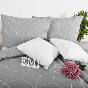 Obliečky bavlnené Alya grey EMI, Štandardný set jednolôžko obsahuje 1x 140x200 + 1x 70x90