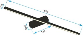 Kúpeľňové LED svietidlo APP1348-W 61,5 cm temne zlaté/neutrálna biela
