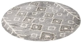 Koberec BOHO L228C tmavosivý / béžový kruh