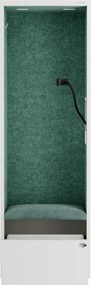Akustická kabína SALLY MentalBox 600 mm – biely korpus, zelené sedadlo