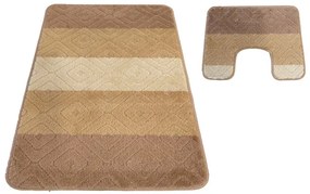 Sada kúpeľňových koberčekov Montana s výrezom 03N béžová