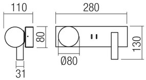 Redo 01-4660 - LED Nástenné svietidlo NORMA LED/5W/230V + LED/3W CRI 90 USB biela