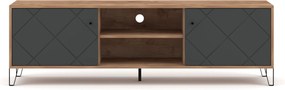 TV stolík Bilbao 183 cm dub Craft Tobacco/grafit