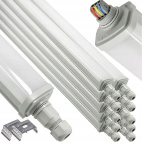 Sada 10 hermetických LED svietidiel 125 cm 30W 3600lm 4000K