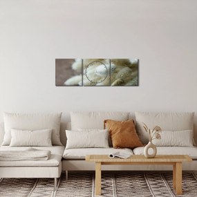 Obraz - Zajačí chvostík (s hodinami) (90x30 cm)