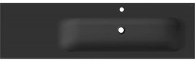 Mexen Vela, umývadlo zapustené do dosky, pravé, 161 × 46,5 cm, čierna matná, 25231671P