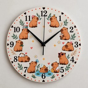 Detské nástenné hodiny s motívom kapybary | BETKA: 30 cm 4787-115210 HLC91093-30