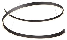 Čierne LED závesné svietidlo s hlasovým ovládaním/s ovládaním pomocou mobilnej aplikácie s kovovým tienidlom ø 75 cm Cinardi – CINQUE