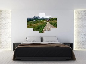 Obraz - Horská krajina s domčekmi (150x105 cm)