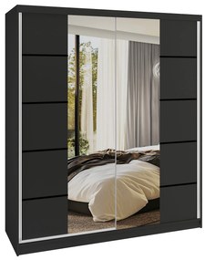 Šatníková skriňa SERENITY 158 cm čierny mat ME SERENITY SZP7/0/B/B/0/HIAL