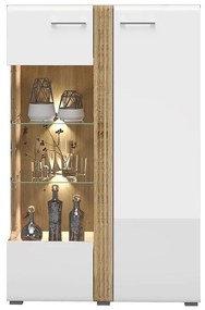 Vitrína Adagio 03L dub castello/biely lesk