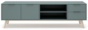 Sivozelený TV stolík 180x53x40 cm Pisco – Marckeric