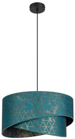 Luster na lanku REZO 1xE27/60W/230V tyrkysová