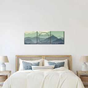 Obraz - Forest Mountain (s hodinami) (90x30 cm)
