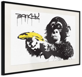 Artgeist Plagát - Banana Gun [Poster] Veľkosť: 30x20, Verzia: Čierny rám s passe-partout