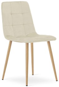 AKCIA Svetlobéžová zamatová stolička KARA II. akosť