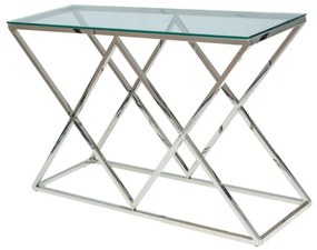 Odkladací stolík Zegna, číra / strieborná