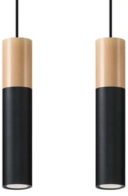 Sollux SL.0633 - Luster na lanku PABLO 2xGU10/40W/230V čierna