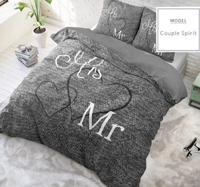 Romantické posteľné obliečky sivej farby 220 x 240 cm