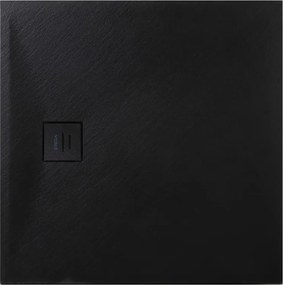 Erga Hyper, SMC sprchová vanička 70x70x2,6 cm + sifón, čierna matná, ERG-V06-SMC-7070S-BK