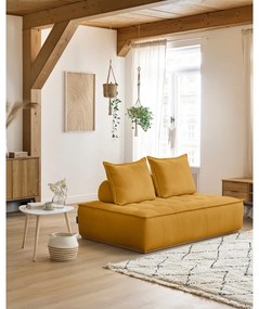 Ženilková pohovka v horčicovej farbe 175 cm Elisa – Bobochic Paris