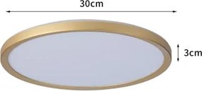 Brilagi - LED kúpeľňové svietidlo ULTRA SLIM LED/18W/230V priemer 30 cm zlaté IP54