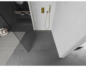 Mexen Kioto, sprchová zásteny typ Walk-In 115 x 200 cm, 8mm číre sklo, zlatý lesklý profil, 800-115-101-50-00