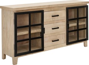 XXXLutz ŠIROKÁ KOMODA, mangové drevo, prírodná farba, čierna, 160/85/40 cm Livetastic - Online Only drobný nábytok - 000377012901