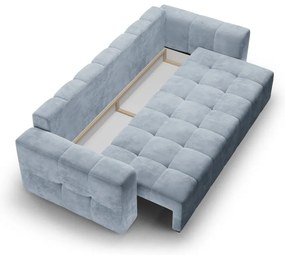 Svetlomodrá zamatová rozkladacia pohovka Milo Casa Luca