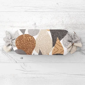 Biante Vankúš valec bonbon Sandra SA-507 Hnedo-sivé kvapky s ornamentami 15x60 cm