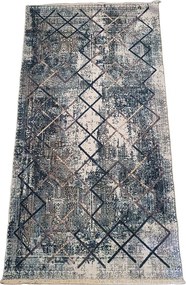 Moderný koberec Banco 1037 – modrá a béžová kombinácia Rozmer: 75x150 cm
