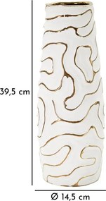 Váza Lia 39 cm biela/zlatá