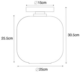 Inteligentné stropné svietidlo mosadzné a jantárové sklo vrátane WiFi G95 - Zuzanna