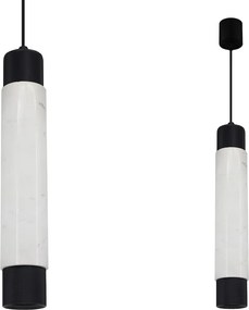 Závesné svietidlo Marble, 1x mramorové/čierne kovové tienidlo, w