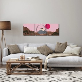 Obraz - Japonsko N⁰2 (s hodinami) (90x30 cm)