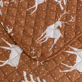 Prehoz na posteľ WHITE DEER hnedý Rozmer: 220 x 240 cm