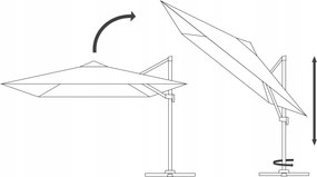 CH Sivý záhradný slnečník s obalom Roma Mini - 2,5x2,5 m