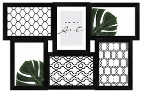 Čierny plastový rámček na stenu 48x32 cm